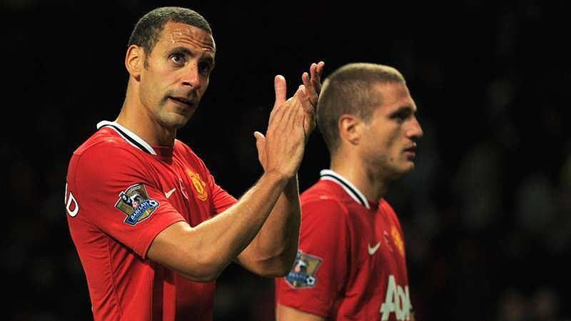 Nemanja Vidic và Rio Ferdinand trong màu áo Manchester United